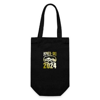 Apres Ski 2024 Ski Brille - Geschenkbeutel für Flaschen - Schwarz - Vorne