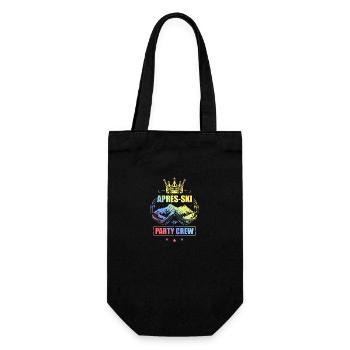 Apres Ski Party Crew Bunt Team Berge - Geschenkbeutel für Flaschen - Schwarz - Vorne