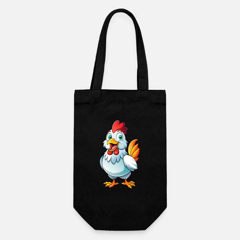 Poulet heureux - Sac à bouteille - noir