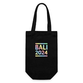 Bali 2024 Bunt Urlaub Team - Geschenkbeutel für Flaschen - Schwarz - Vorne