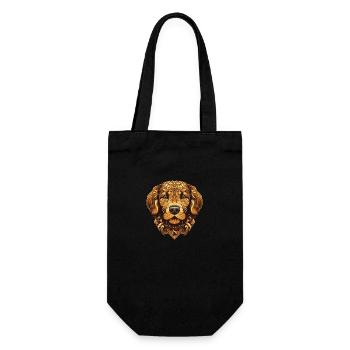 Golden Retriever Dog Portrait Head - Gift Bag for Bottles - black - Front