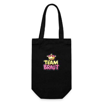 Team Braut Krone - Geschenkbeutel für Flaschen - Schwarz - Vorne
