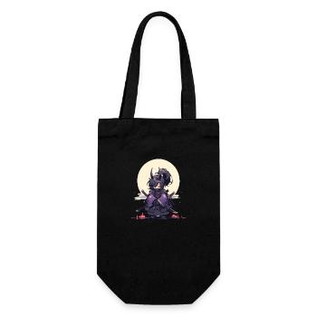 Epic Samurai Girl Anime Design - Gift Bag for Bottles - black - Front
