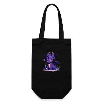 Cute Angry Purple Dragon - Cartoon T-Shirt - Gift Bag for Bottles - black - Front