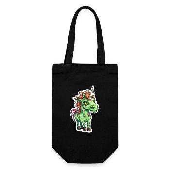 Illustration de licorne zombie - Sac à bouteille - noir - Devant