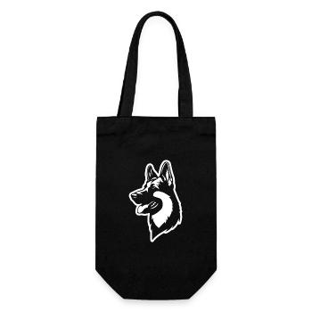 Schäferhund Hund Hundekopf - Geschenkbeutel für Flaschen - Schwarz - Vorne