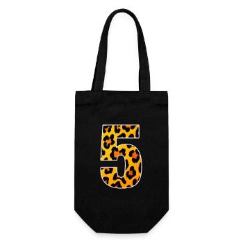 Leopard 5 Fur Pattern - Gift Bag for Bottles - black - Front