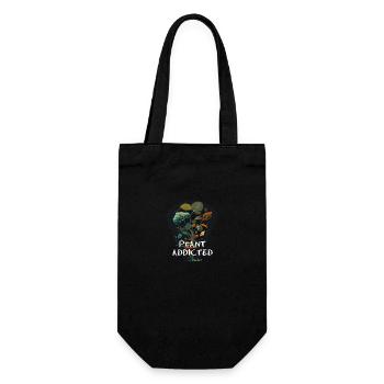 Plant Addicted - Pflanzensüchtig - Geschenkbeutel für Flaschen - Schwarz - Vorne