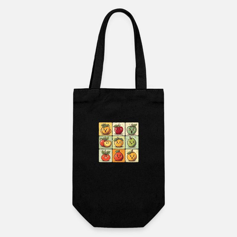 Funny Comic Fruits, Cartoon Fruit - Sac à bouteille - noir