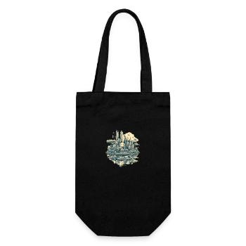 Surrealist Flying Vintage City - Gift Bag for Bottles - black - Front