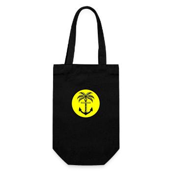 Icône d’ancre de palmier - Sac à bouteille - noir - Devant