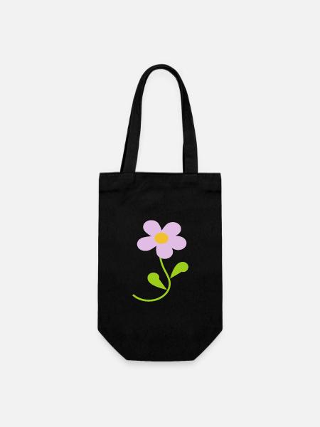 Blume pastell Blume Blumen pastell Blumen flieder - Geschenkbeutel für Flaschen - Schwarz