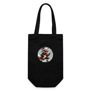 Fuchs Weihnachten Rocker Gitarre - Geschenkbeutel für Flaschen - Schwarz - Vorne
