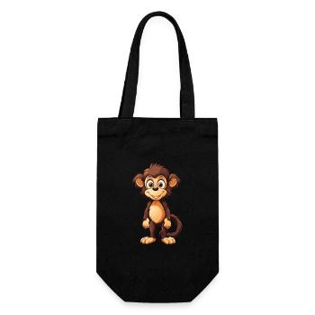 Monkey Animal - Gift Bag for Bottles - black - Front
