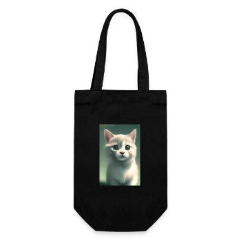 Mignon bébé chat - Sac à bouteille - noir - Devant