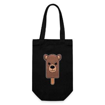 Brown Bear Head Popsicle - Gift Bag for Bottles - black - Front