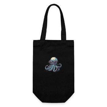 Nerdy Comic Octopus with Glasses - Gift Bag for Bottles - black - Front