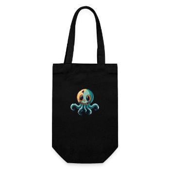 Oktopus Halloween Zombie - Geschenkbeutel für Flaschen - Schwarz - Vorne