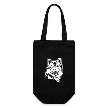 Islandhund Portrait Hunde Hund Wilsigns - Geschenkbeutel für Flaschen - Schwarz - Vorne