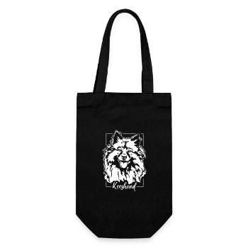 Keeshond Dog Portrait Dog Dogs Wilsigns - Gift Bag for Bottles - black - Front
