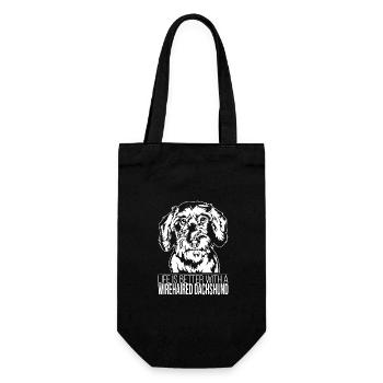 Wirehaired Dachshund life is better Dogs Wilsigns - Gift Bag for Bottles - black - Front
