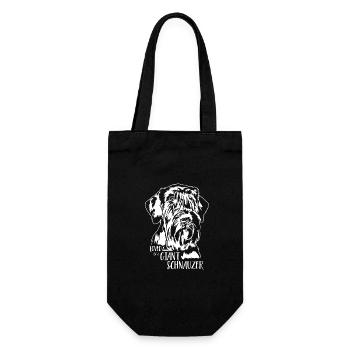 Loved by a Giant Schnauzer Hundespruch Wilsigns - Geschenkbeutel für Flaschen - Schwarz - Vorne