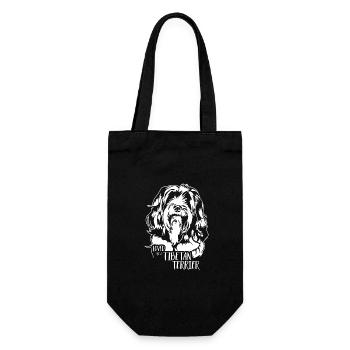 Loved by a Tibetan Terrier Saying Dogs Wilsigns - Gift Bag for Bottles - black - Front