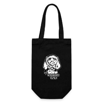 Loved by a Wirehaired Vizsla Dog Dog Wilsigns - Gift Bag for Bottles - black - Front