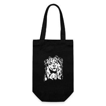 Australian Shepherd Aussie Portrait Dogs Wilsigns - Gift Bag for Bottles - black - Front