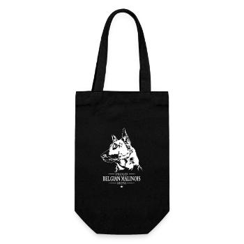 Proud Belgian Malinois Mom Hunde Hund Wilsigns - Geschenkbeutel für Flaschen - Schwarz - Vorne