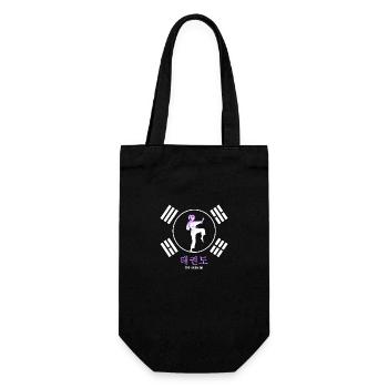 Allkampf Taekwondo-Girl Tae-Kwon-Do TKD-Girl - Geschenkbeutel für Flaschen - Schwarz - Vorne