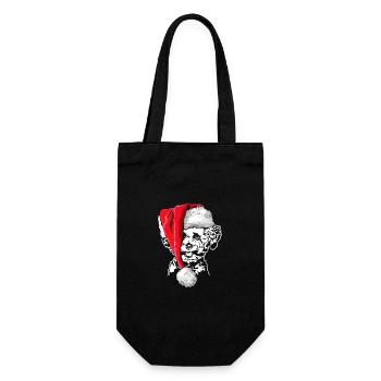Santa Bichon Frise Weihnachten Hunde Wilsigns - Geschenkbeutel für Flaschen - Schwarz - Vorne