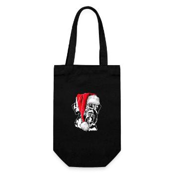 Santa Giant Schnauzer Christmas Dogs Wilsigns - Gift Bag for Bottles - black - Front