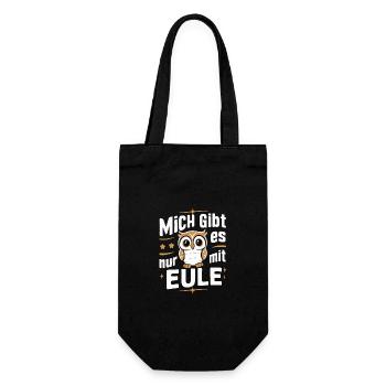Nachteule Eule Eulen Vogel - Geschenkbeutel für Flaschen - Schwarz - Vorne