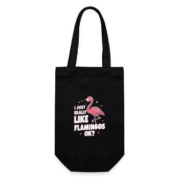 Flamingo Tier Rosa - Geschenkbeutel für Flaschen - Schwarz - Vorne