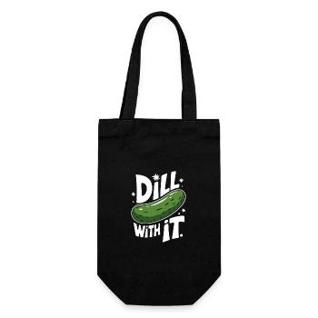 Gurke Essiggurke Gewürzgurke Essen Dill - Geschenkbeutel für Flaschen - Schwarz - Vorne