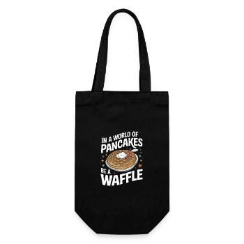 Waffeln Frühstück Süßigkeiten - Geschenkbeutel für Flaschen - Schwarz - Vorne