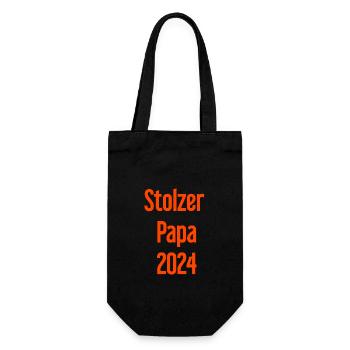 Proud Dad 2024 – for new fathers - Gift Bag for Bottles - black - Front