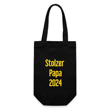 Proud Dad 2024 – for new fathers - Gift Bag for Bottles - black - Front