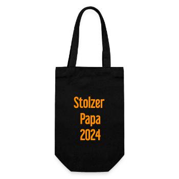 Proud Dad 2024 – for new fathers - Gift Bag for Bottles - black - Front