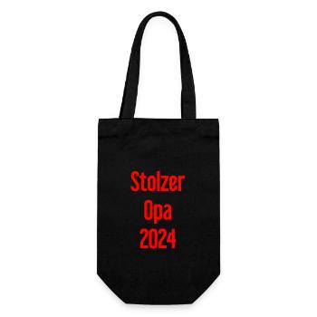 Stolzer Opa 2024 – Perfekt für frischgebackene Opa - Geschenkbeutel für Flaschen - Schwarz - Vorne