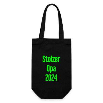 Stolzer Opa 2024 – Perfekt für frischgebackene Opa - Geschenkbeutel für Flaschen - Schwarz - Vorne