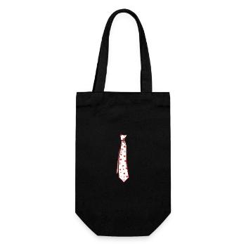 Valentines Day Neck Tie for Men Heart Youth Kids - Gift Bag for Bottles - black - Front