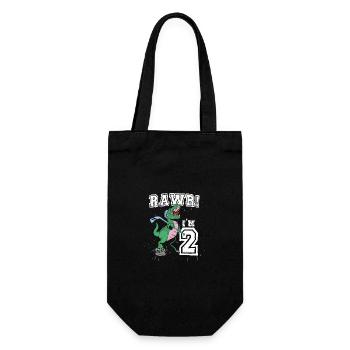 Rawr I'm 2 2. Geburtstagsparty T Rex Dinosaurier - Geschenkbeutel für Flaschen - Schwarz - Vorne