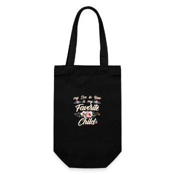 Mein Schwiegersohn ist mein Lieblingskind lustige Familie - Geschenkbeutel für Flaschen - Schwarz - Vorne