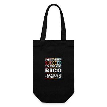 Rico Name Personalisierter lustiger Geburtstag Weihnachten - Geschenkbeutel für Flaschen - Schwarz - Vorne