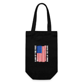Land der Freiheit Amerikanisch USA Flagge Glaube Freiheit - Geschenkbeutel für Flaschen - Schwarz - Vorne