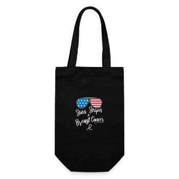 Amerikanische Flagge Sonnenbrille Sterne Streifen Brust - Geschenkbeutel für Flaschen - Schwarz - Vorne