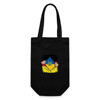 Ukrainian Tryzub Symbol on German flag - Ukraine - Gift Bag for Bottles - black - Front