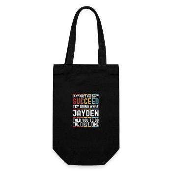 Jayden Name Personalized Funny Birthday Christmas - Gift Bag for Bottles - black - Front